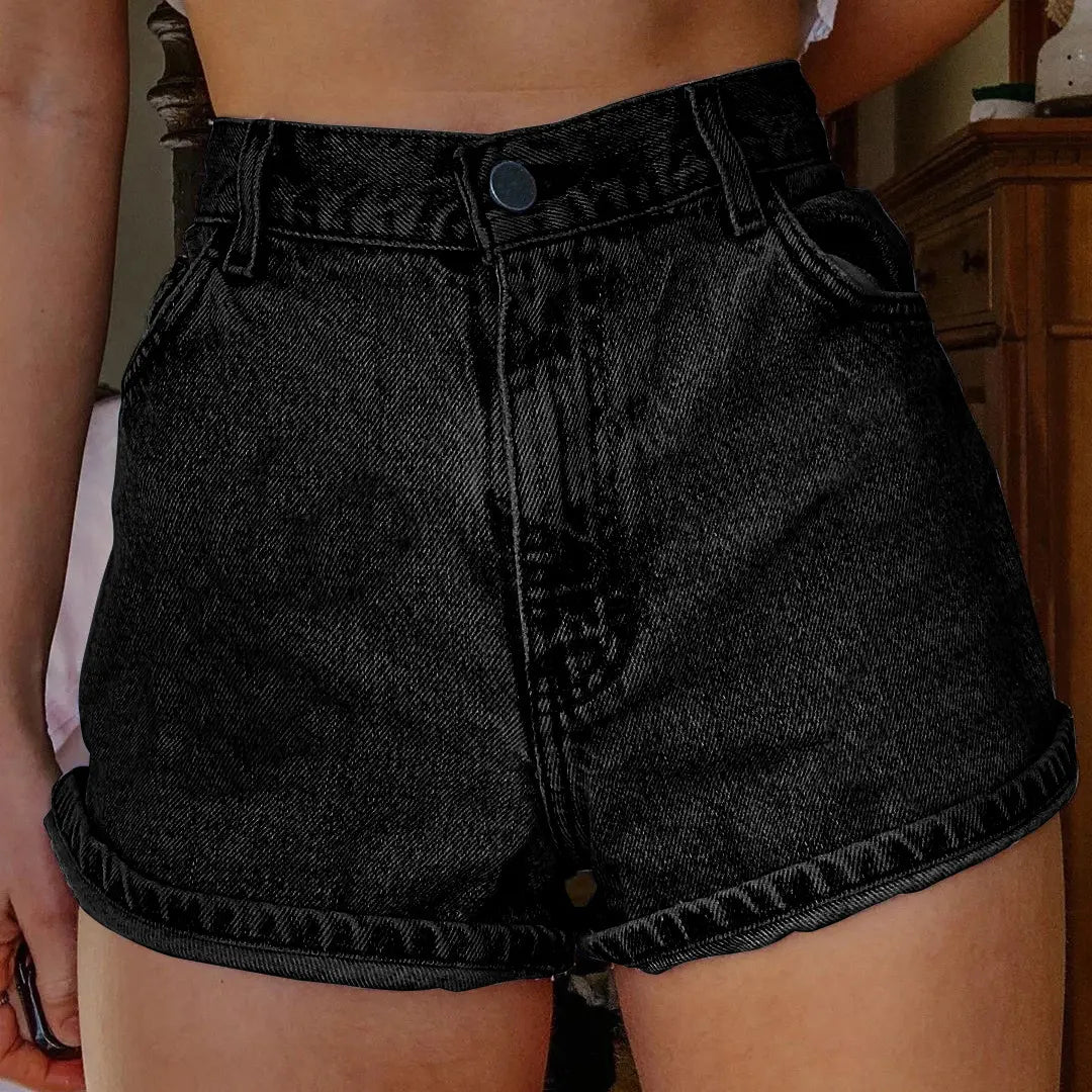 Women's Flower Print Summer Denim Shorts