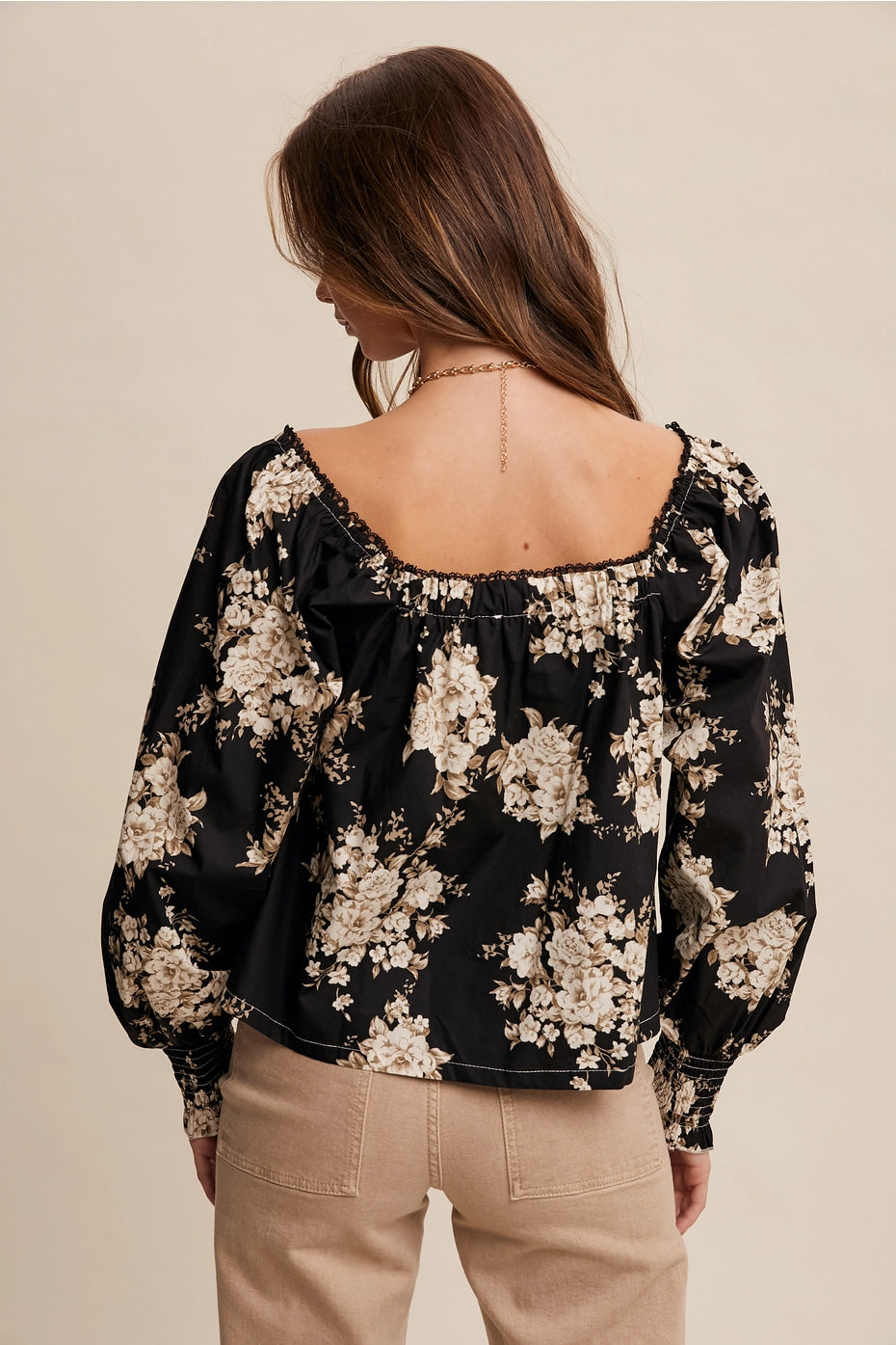 Floral Puff Sleeve Blouse