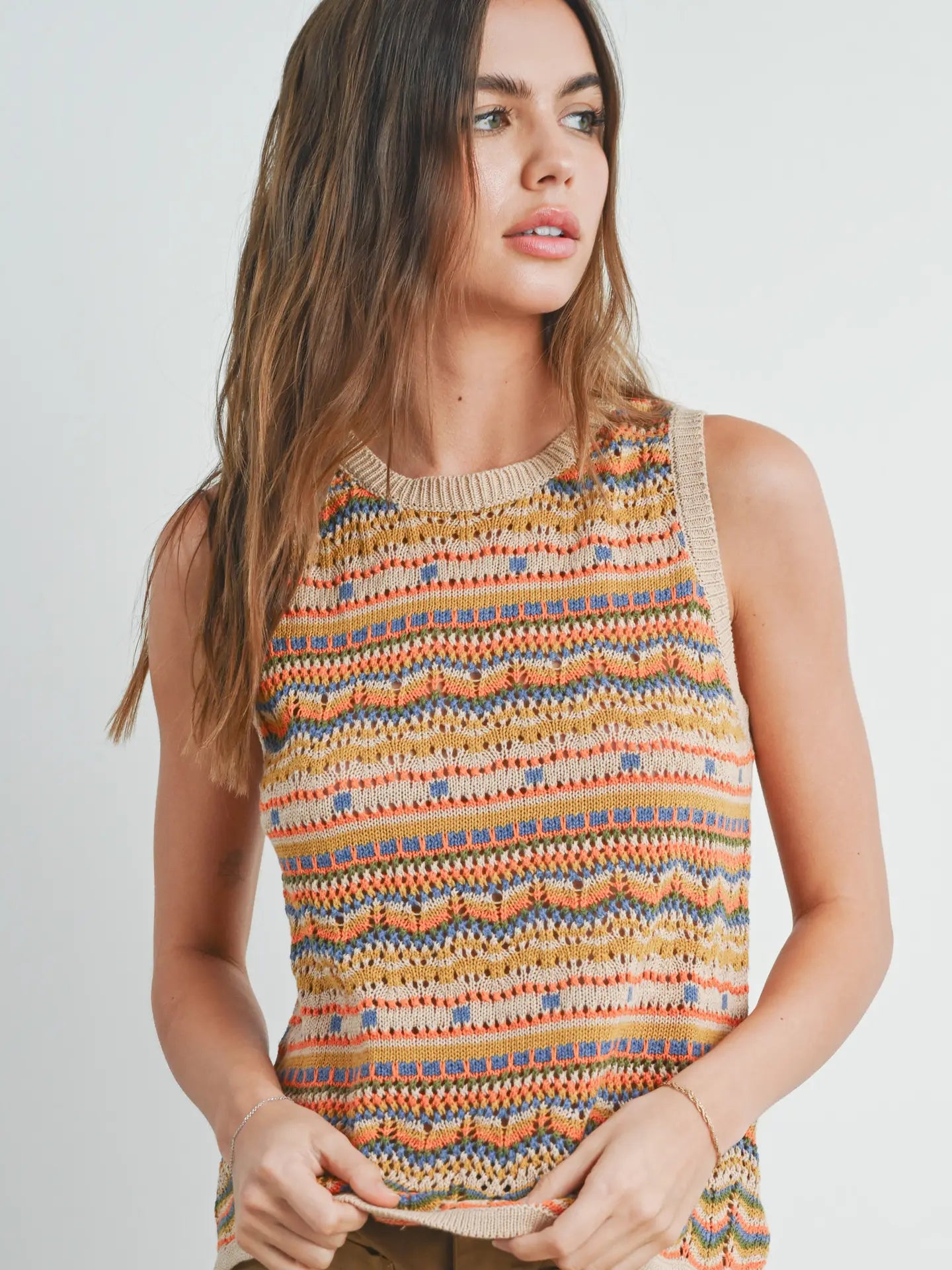 Geo Pattern Knit Top
