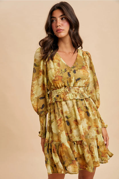 Floral Ruffled Mini Dress