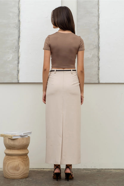 Reversible Round Neck Short Sleeve Crop Top