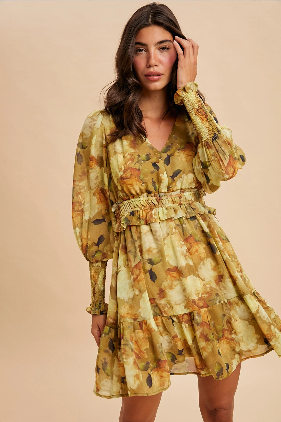 Floral Ruffled Mini Dress