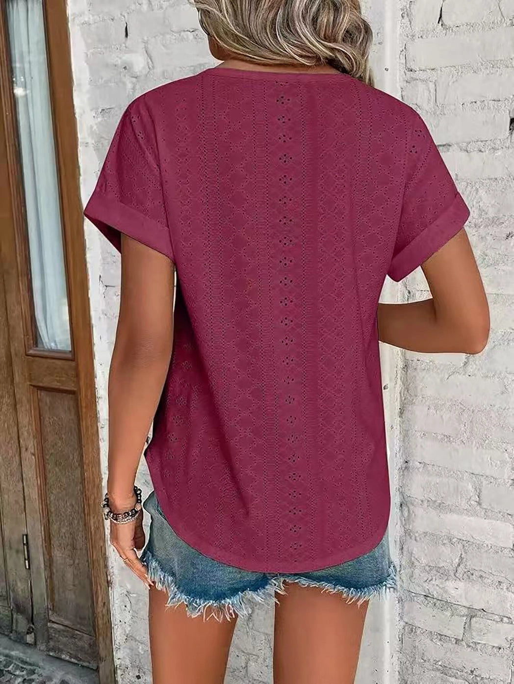 Women's Casual Short Sleeve Shirts Solid Color Trendy Blouses