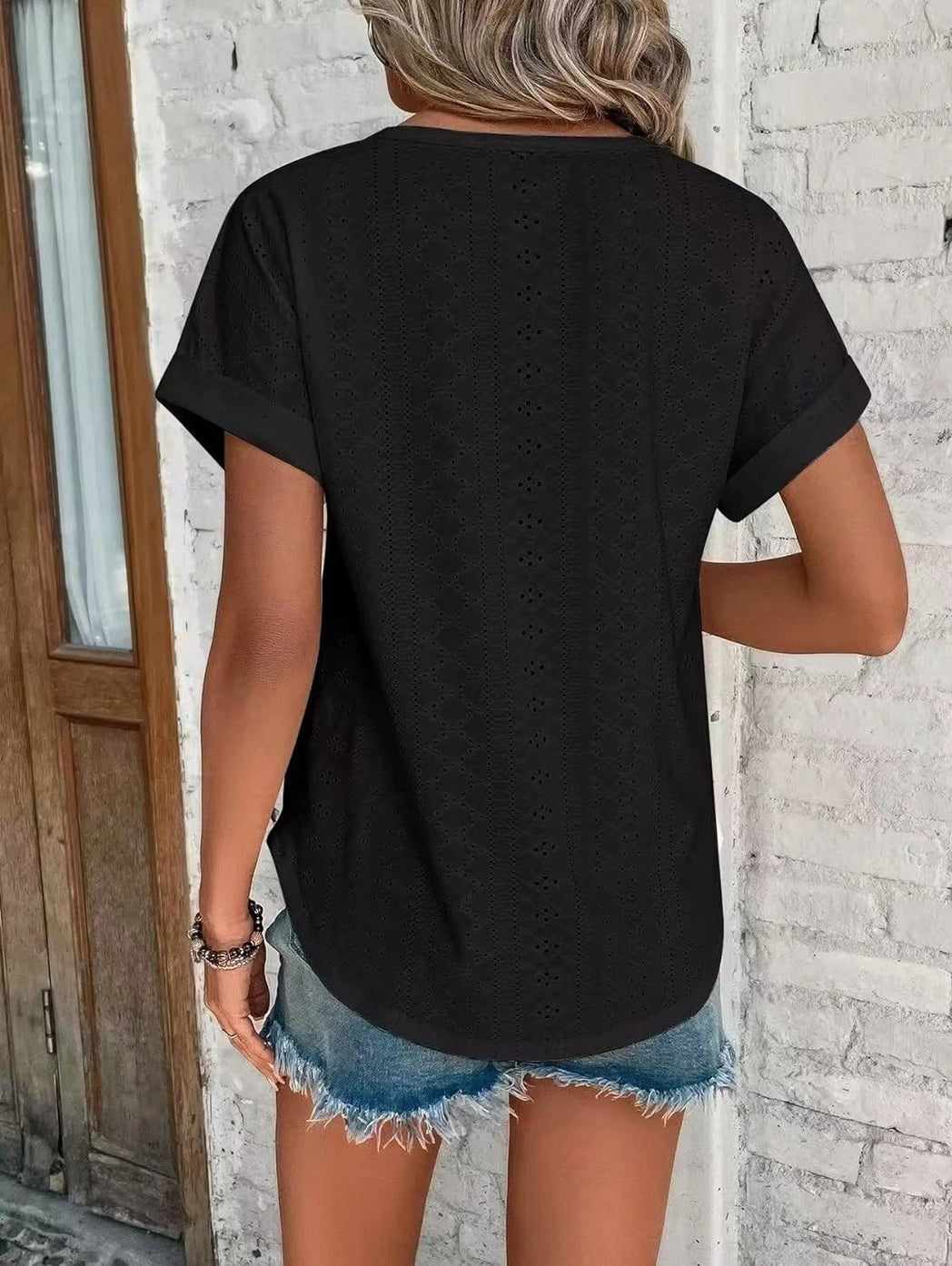 Women's Casual Short Sleeve Shirts Solid Color Trendy Blouses