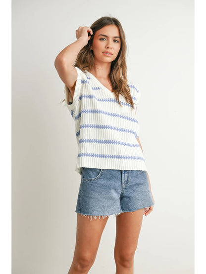Knitted Sleeveless Sweater Top