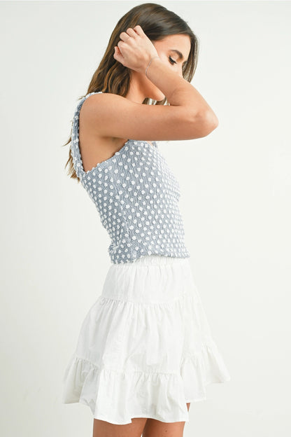 Patterned Sleeveless Stretchable Tank Top