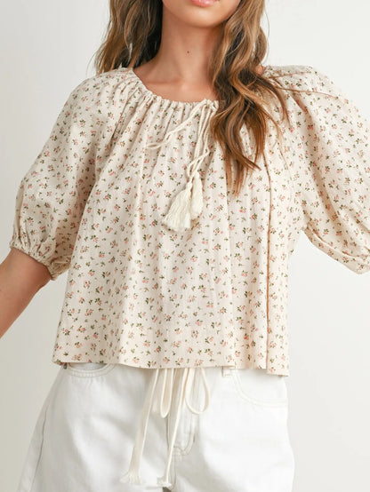 Floral Puff Sleeve Top