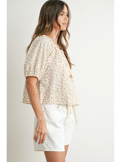 Floral Puff Sleeve Top