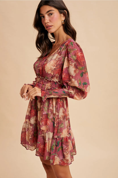 Floral Ruffled Mini Dress