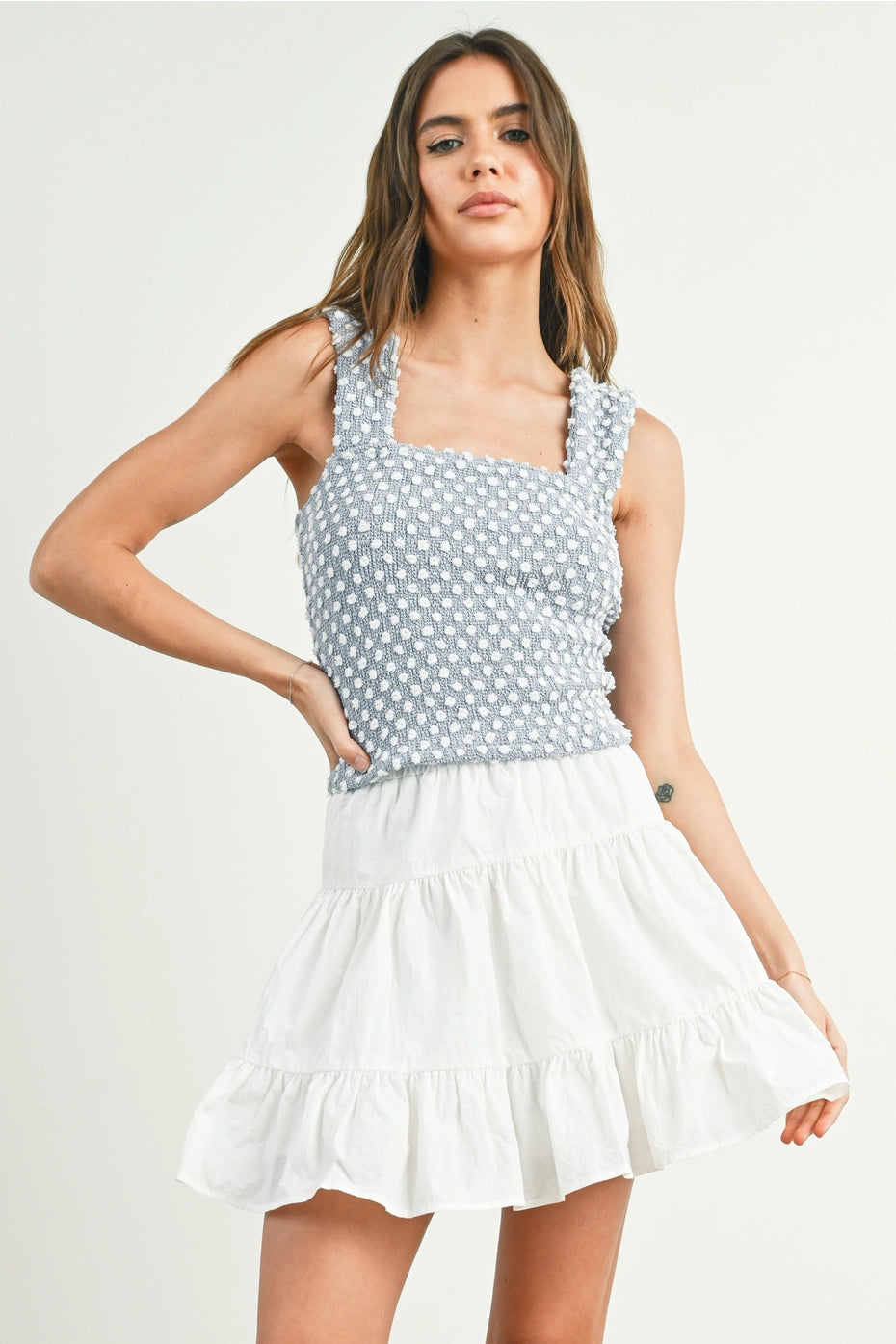 Patterned Sleeveless Stretchable Tank Top