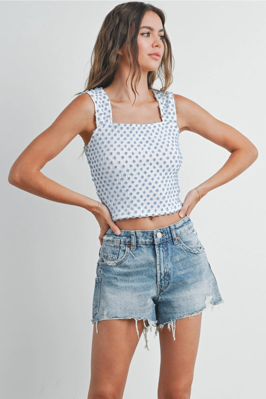 Patterned Sleeveless Stretchable Tank Top