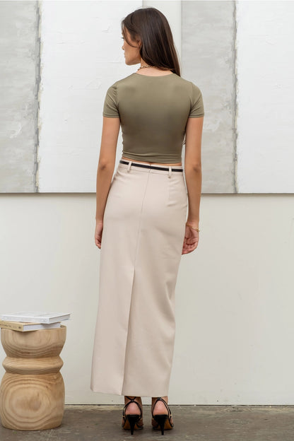 Reversible Round Neck Short Sleeve Crop Top