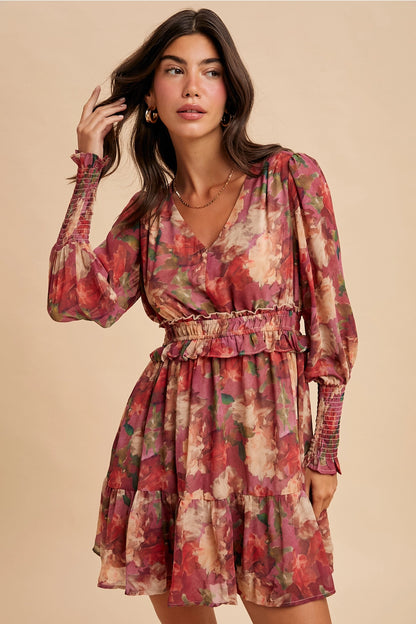 Floral Ruffled Mini Dress
