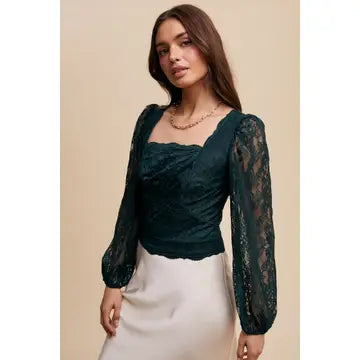 Lace Puff Sleeve Top