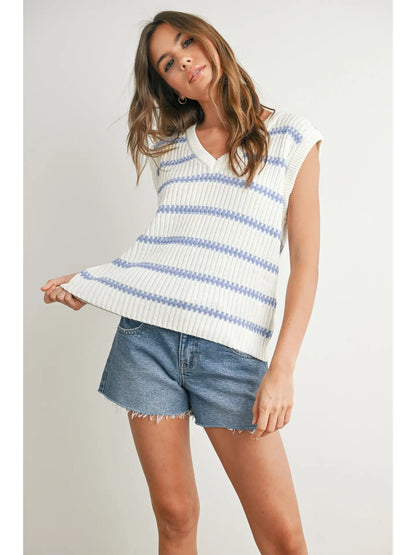 Knitted Sleeveless Sweater Top
