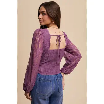 Lace Puff Sleeve Top