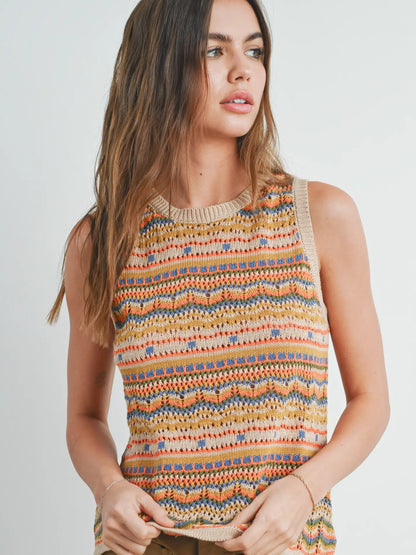 Geo Pattern Knit Top
