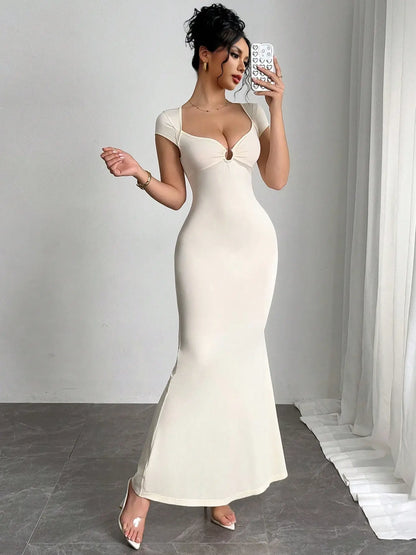 A Sexy V-Neck Design, Slim and Long Dress