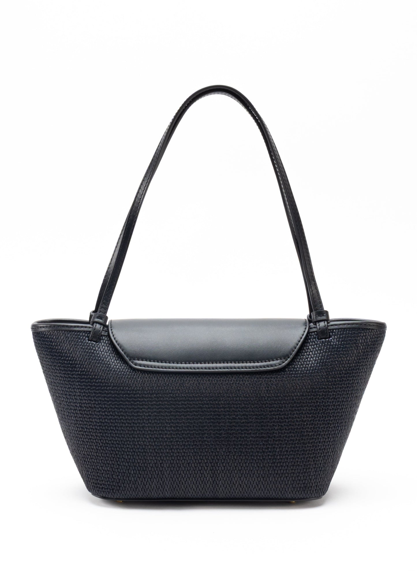 Courrier Tote Raffia/Leather Black