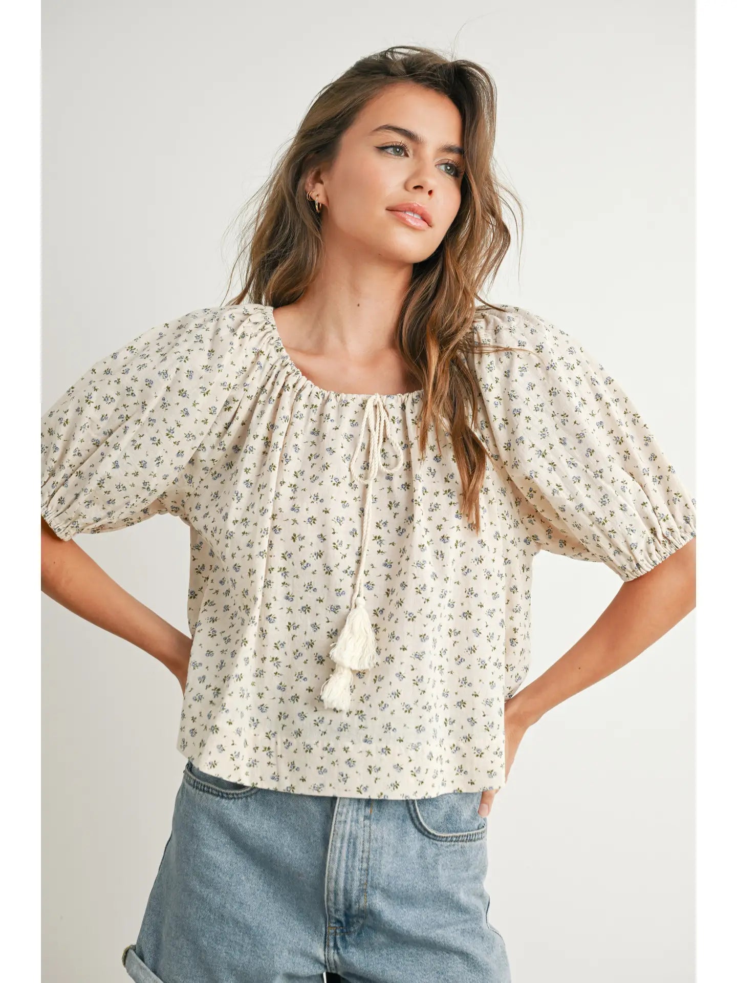 Floral Puff Sleeve Top