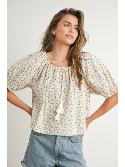 Floral Puff Sleeve Top