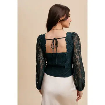 Lace Puff Sleeve Top