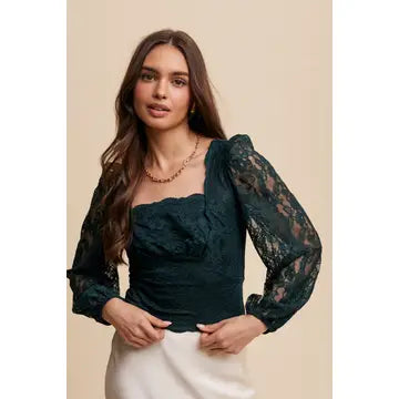 Lace Puff Sleeve Top
