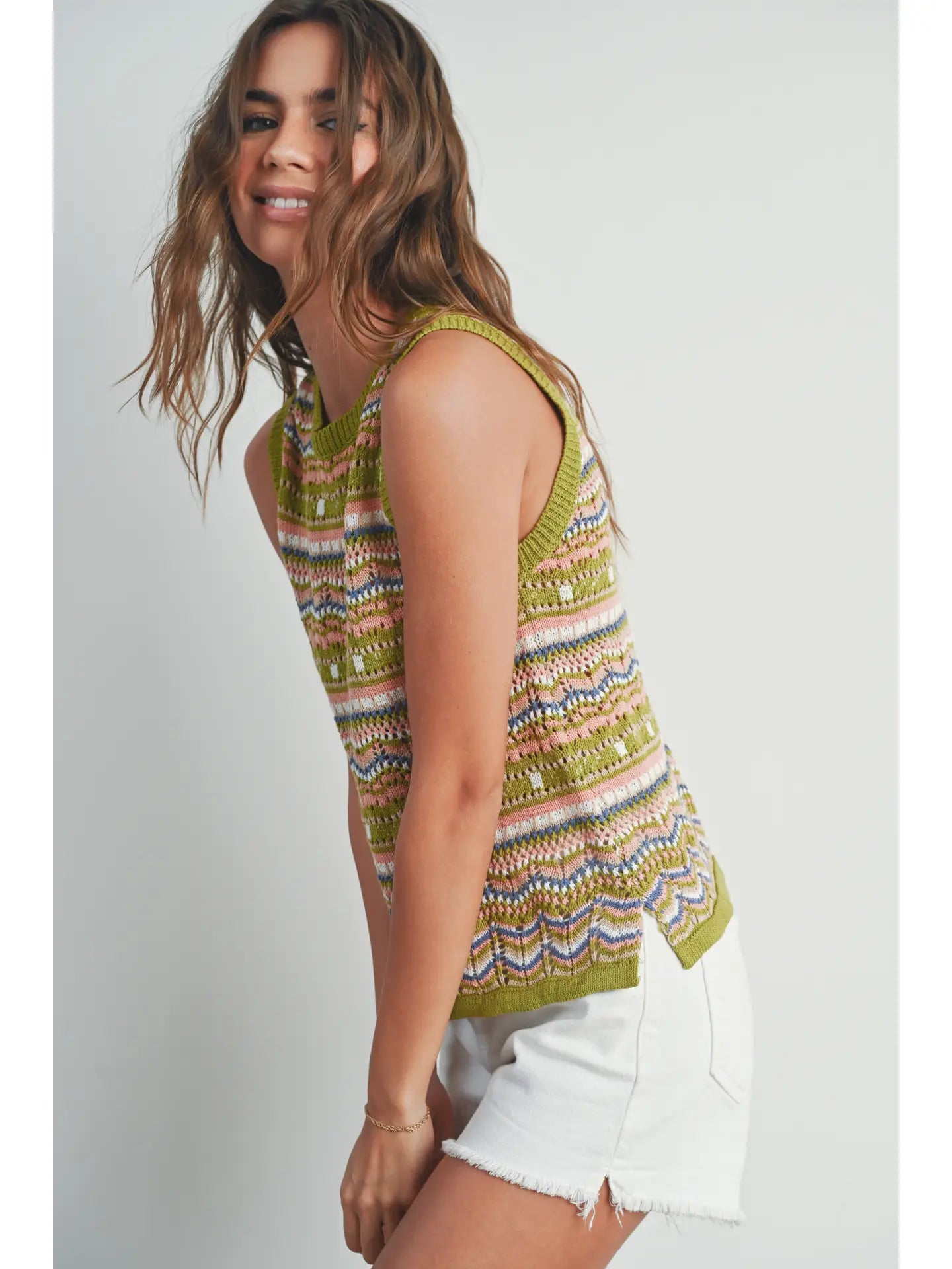 Geo Pattern Knit Top