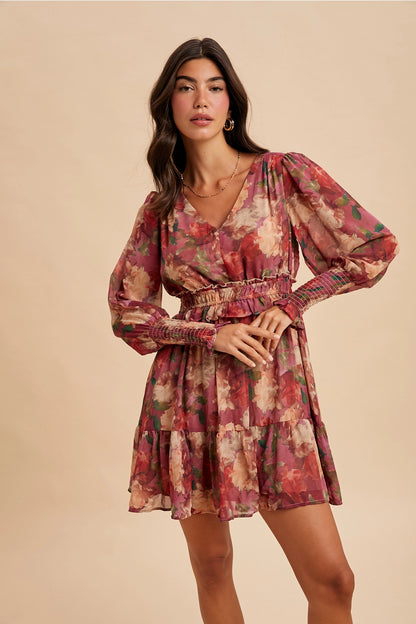 Floral Ruffled Mini Dress