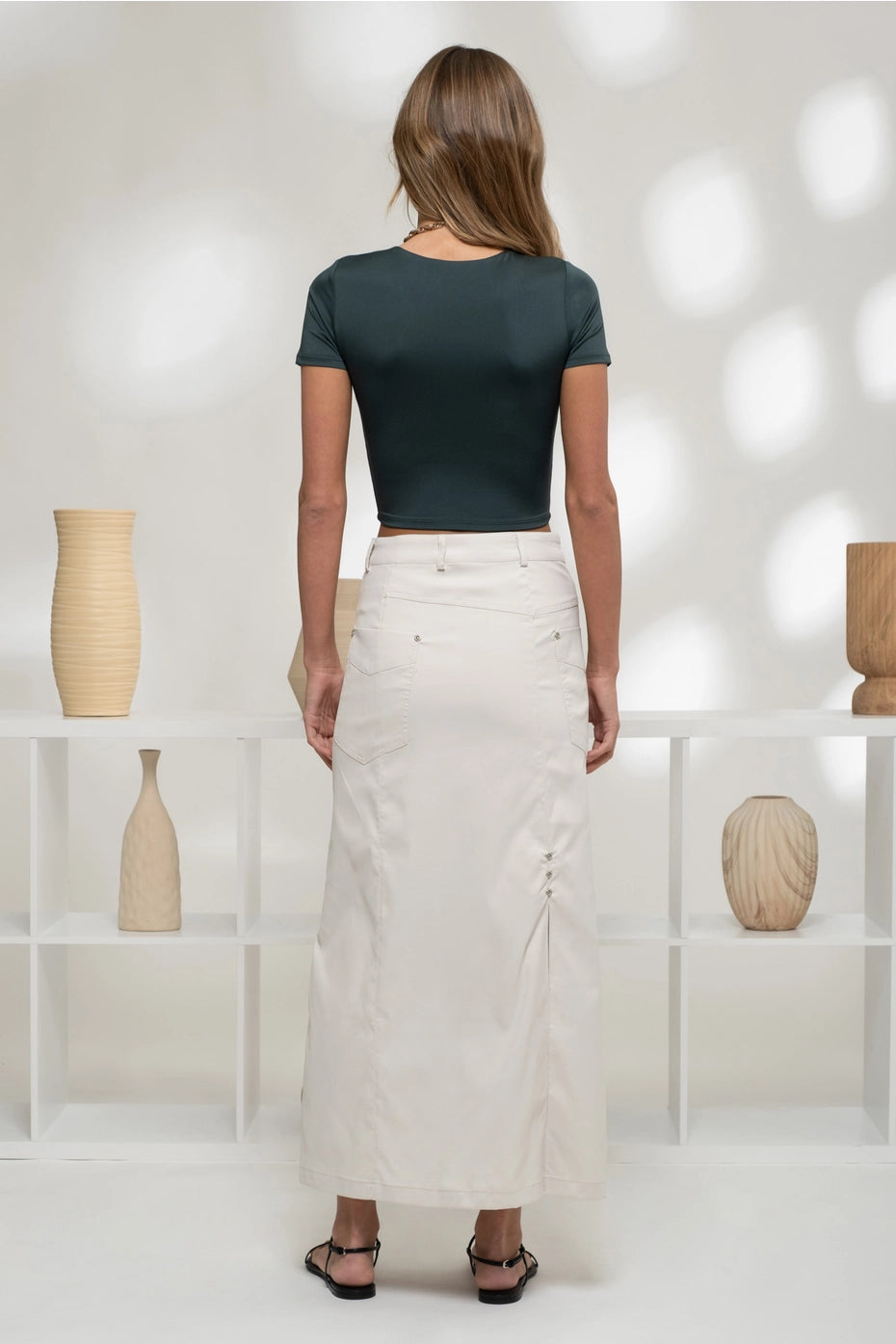 Reversible Round Neck Short Sleeve Crop Top