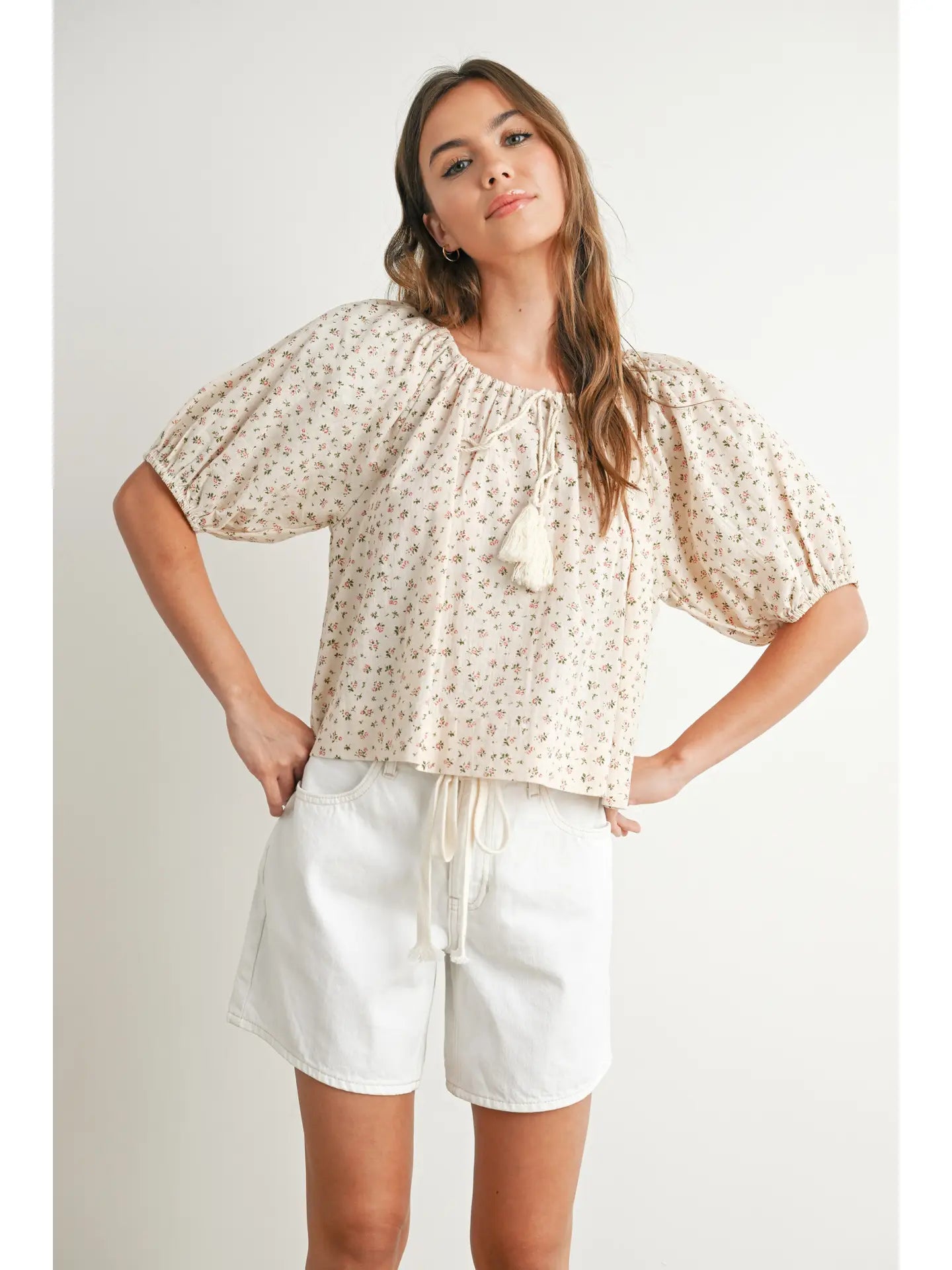 Floral Puff Sleeve Top