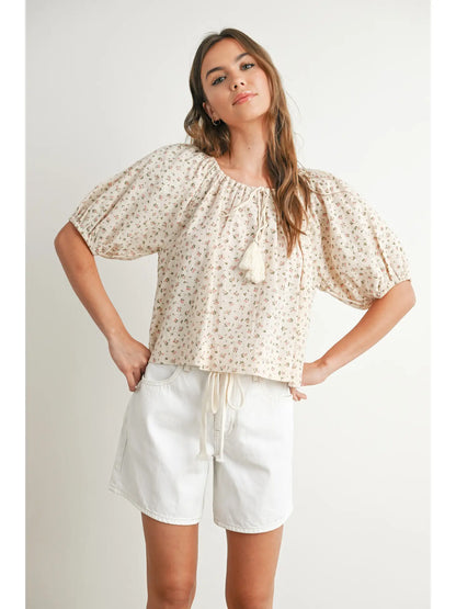 Floral Puff Sleeve Top