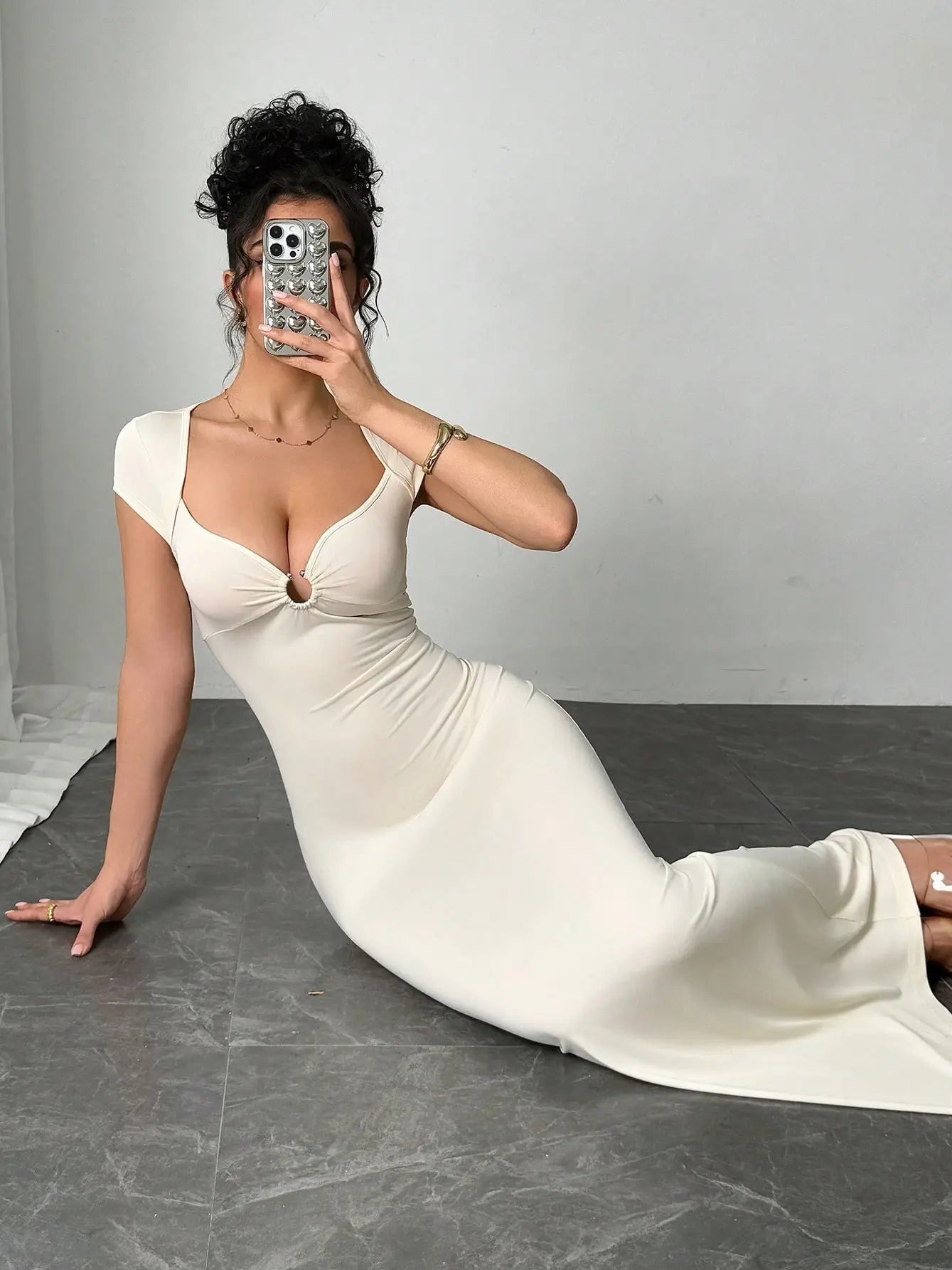 A Sexy V-Neck Design, Slim and Long Dress