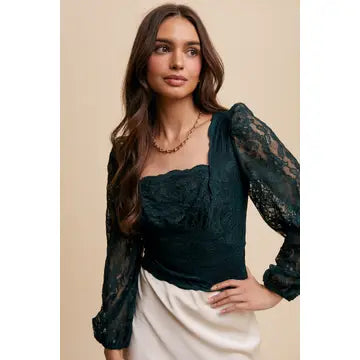 Lace Puff Sleeve Top