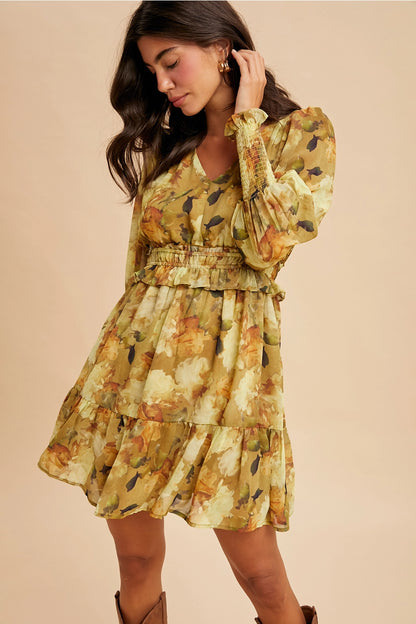 Floral Ruffled Mini Dress