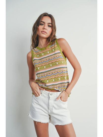 Geo Pattern Knit Top