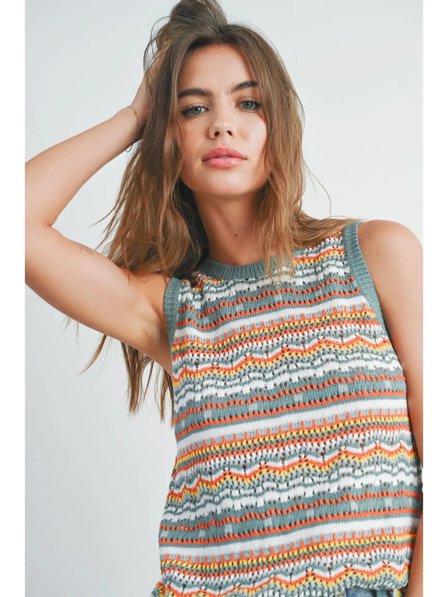 Geo Pattern Knit Top