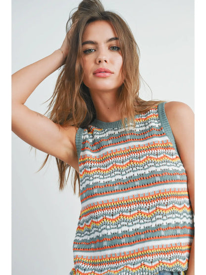 Geo Pattern Knit Top