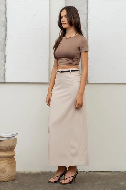 Reversible Round Neck Short Sleeve Crop Top